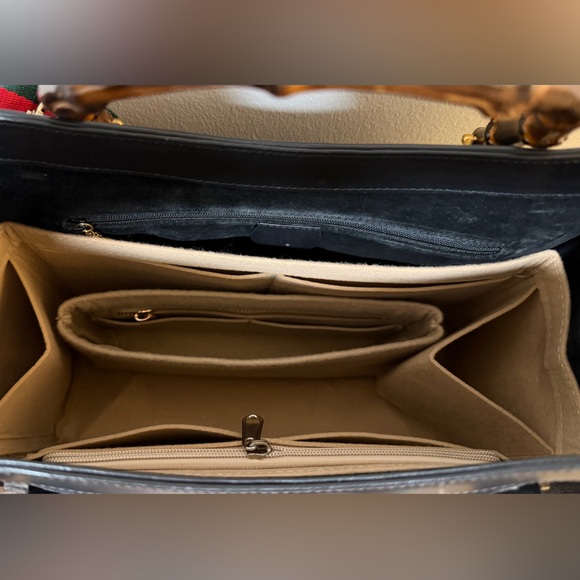 Gucci Diana Black Suede/Leather Bamboo Handle Tote - Vintage - Picture 15 of 15